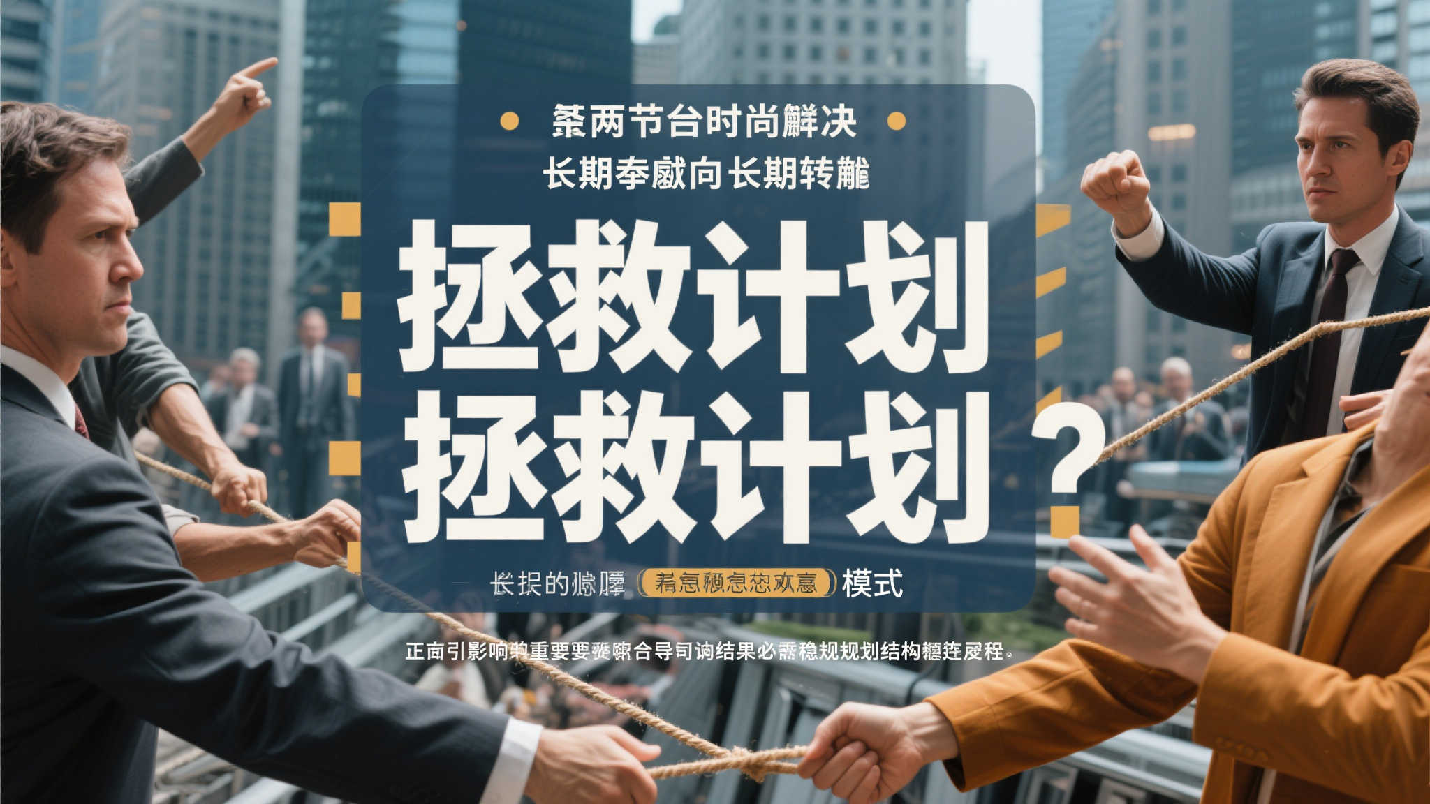 所以从根本上讲，“拯救计划”涉及善于挖掘短暂繁荣向